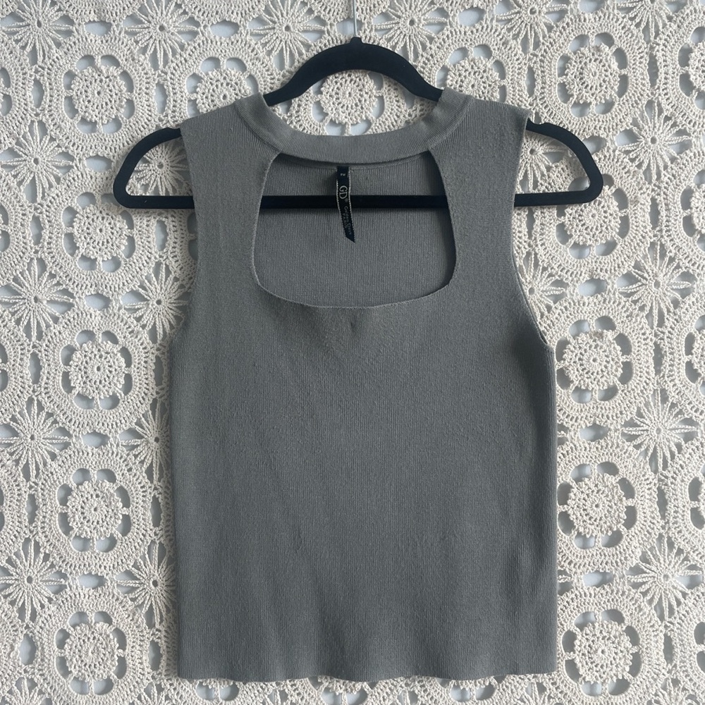 Gray Sleeveless Top